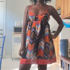 Guess Multicolor Chevron Mini Dress